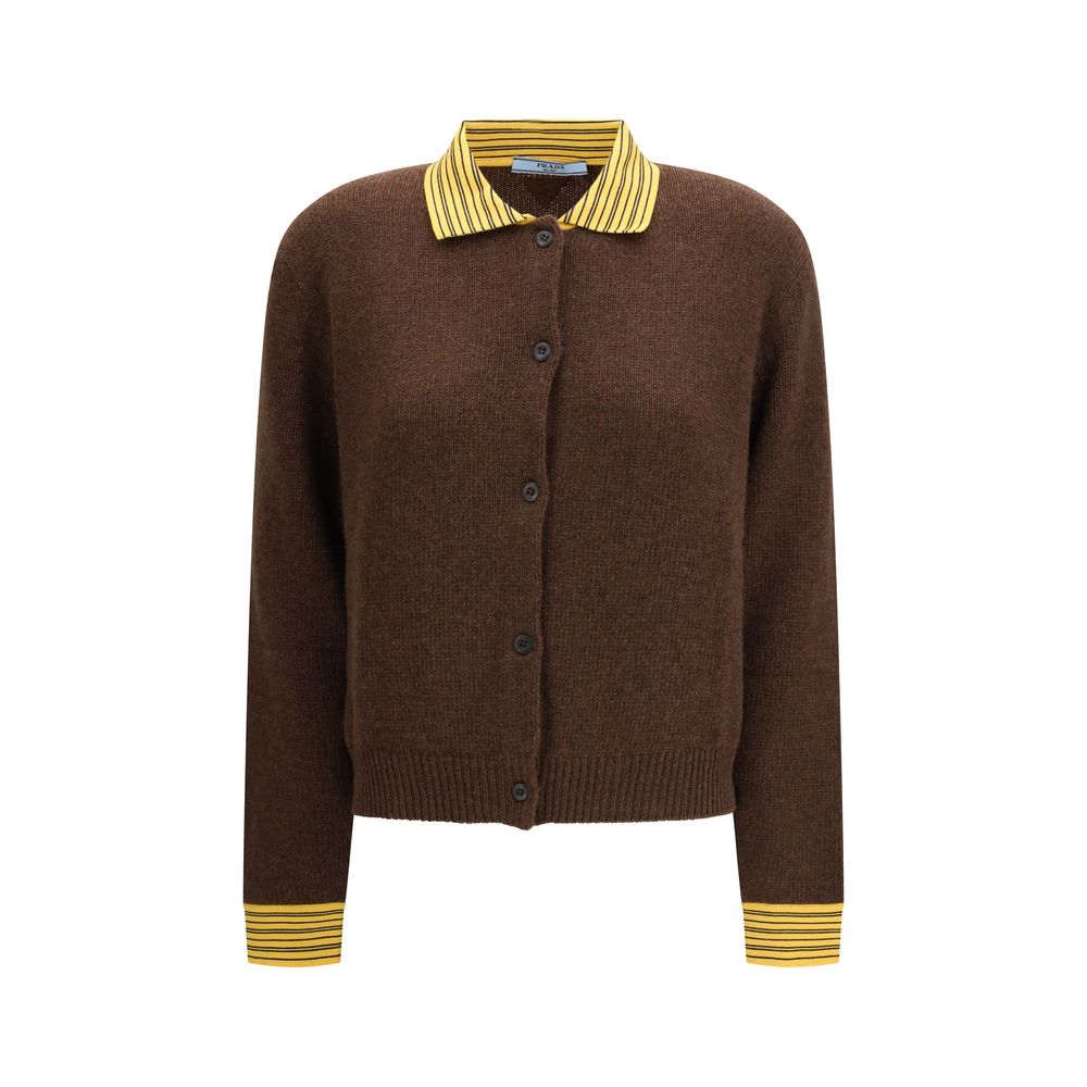 Prada Brauner Kaschmir-Strickjacke