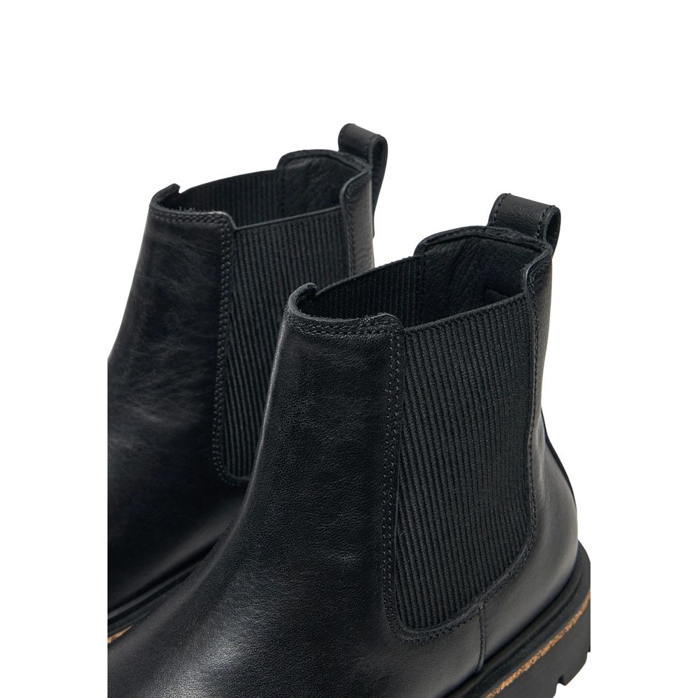 Birkenstock Schwarze Leder-Stiefeletten