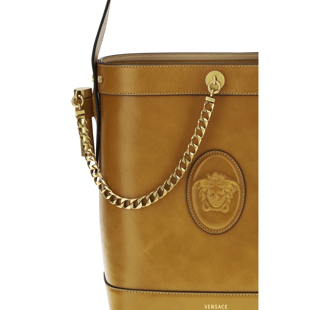 Versace Braune Kalbsleder Bos Taurus Bucket Bag