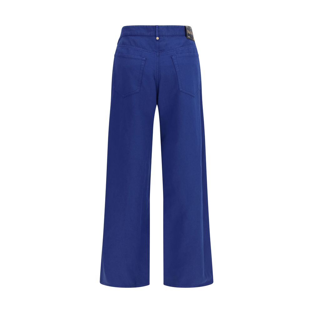 'S Max Mara Blaue Baumwoll-Freizeithose