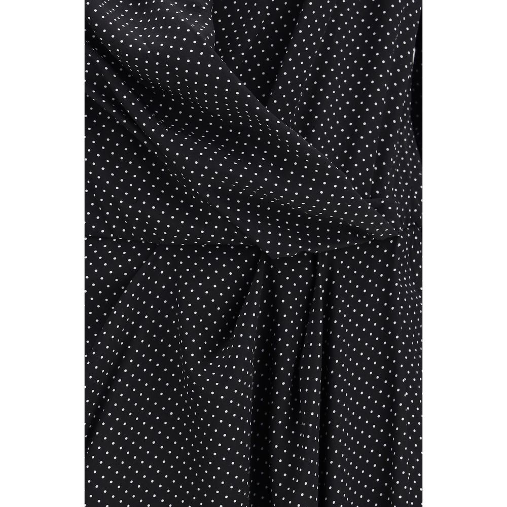 SA SU PHI Schwarzes Seiden-Maxikleid