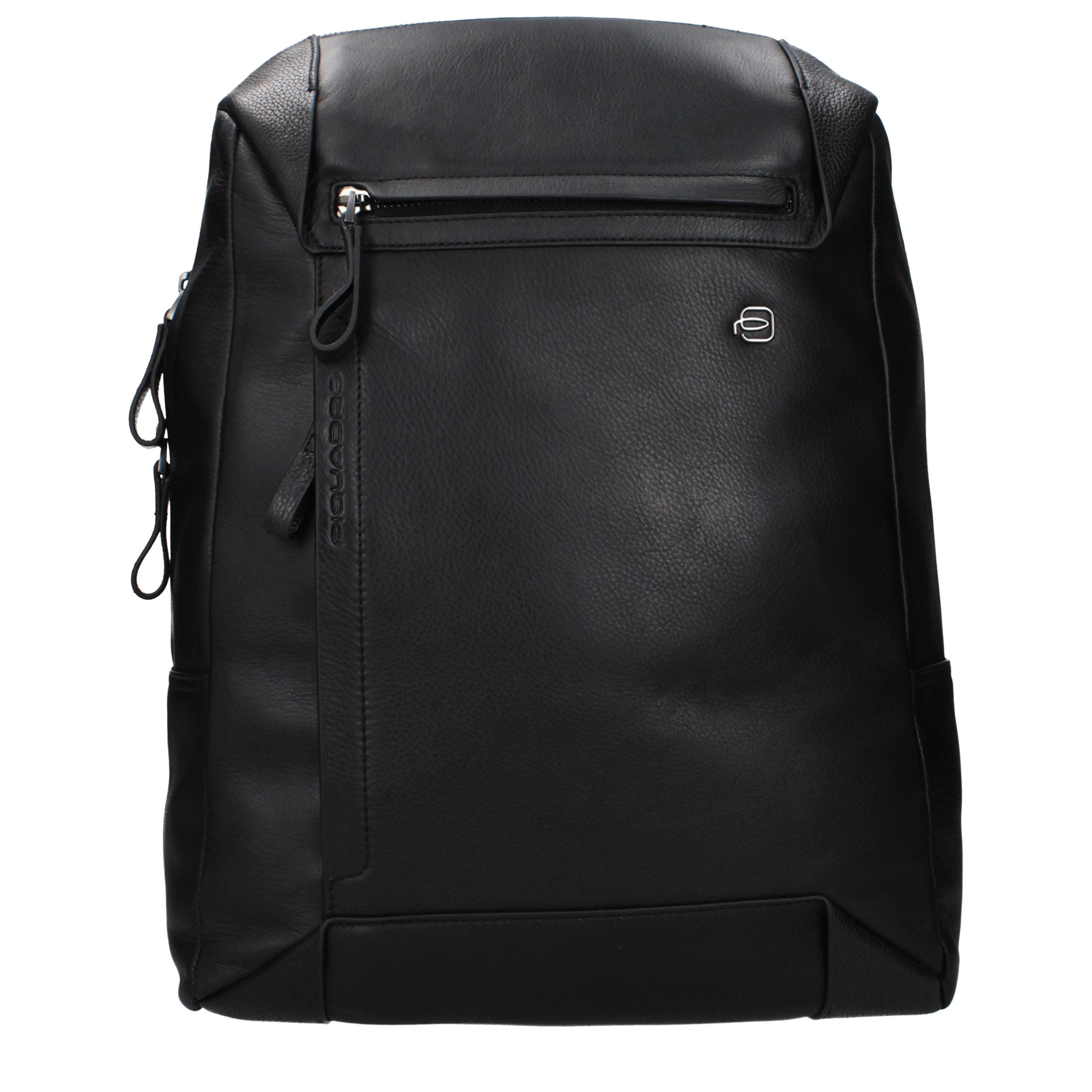 Piquadro Schwarzer Lederrucksack