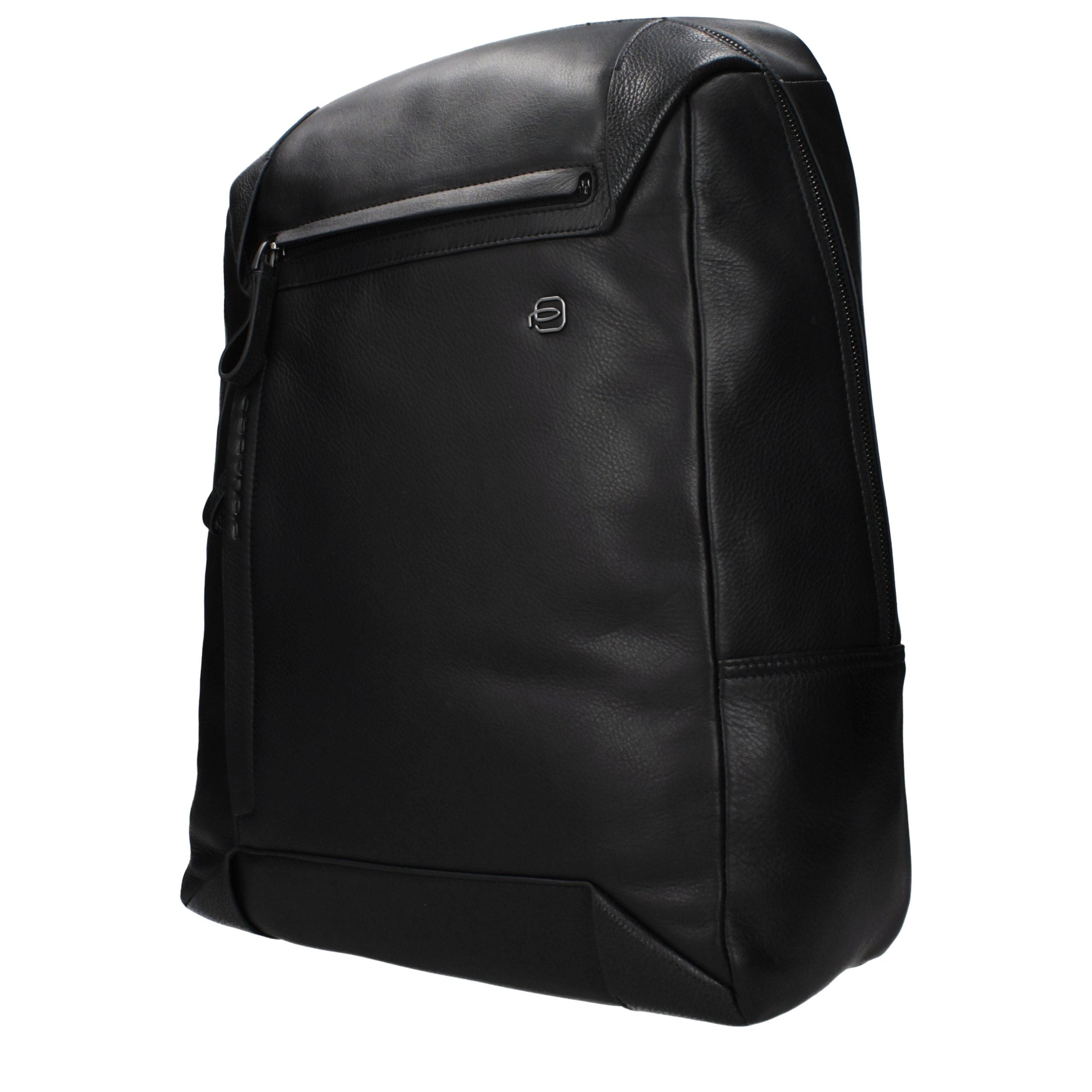 Piquadro Schwarzer Lederrucksack