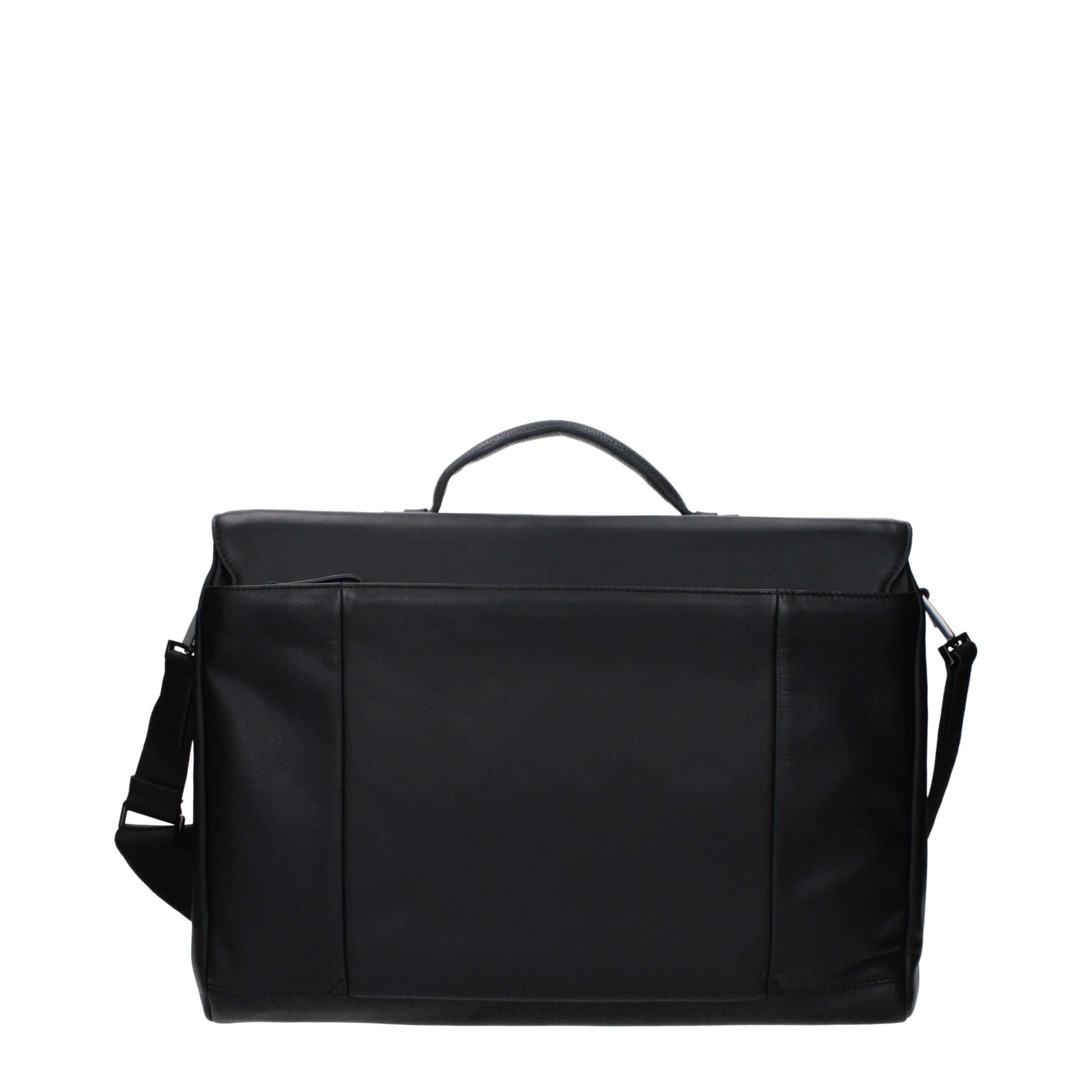 Piquadro Schwarze Leder Aktentasche für Business und Laptop