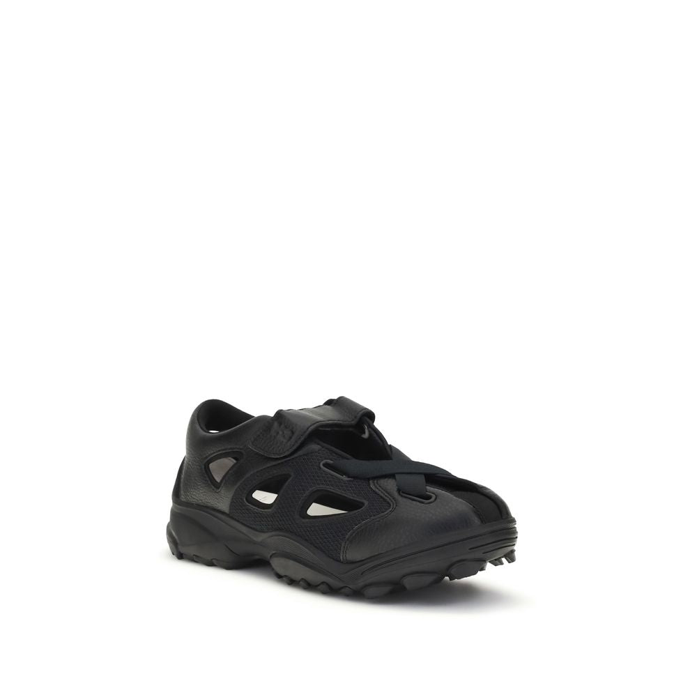 Y-3 Schwarze Bos Taurus Kalbsleder-Sandalen