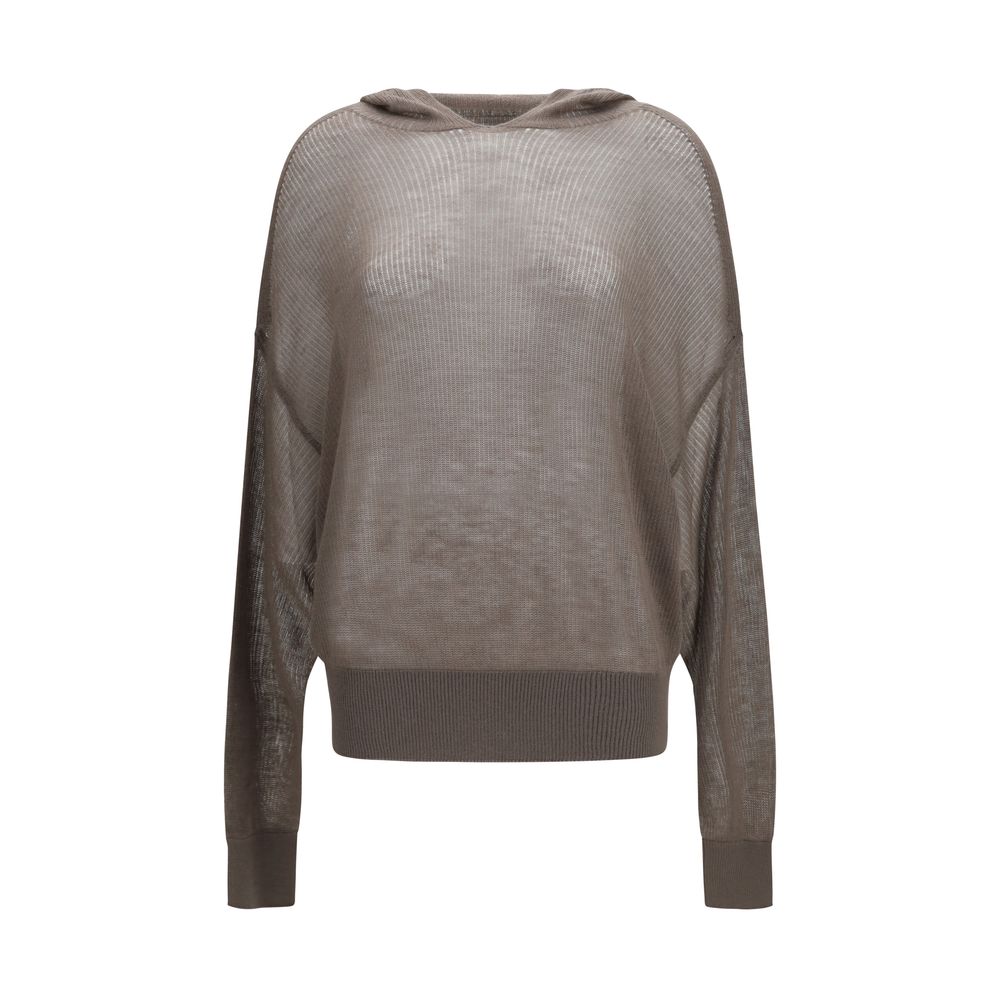 Rick Owens Grauer Kaschmir-Kapuzenpullover