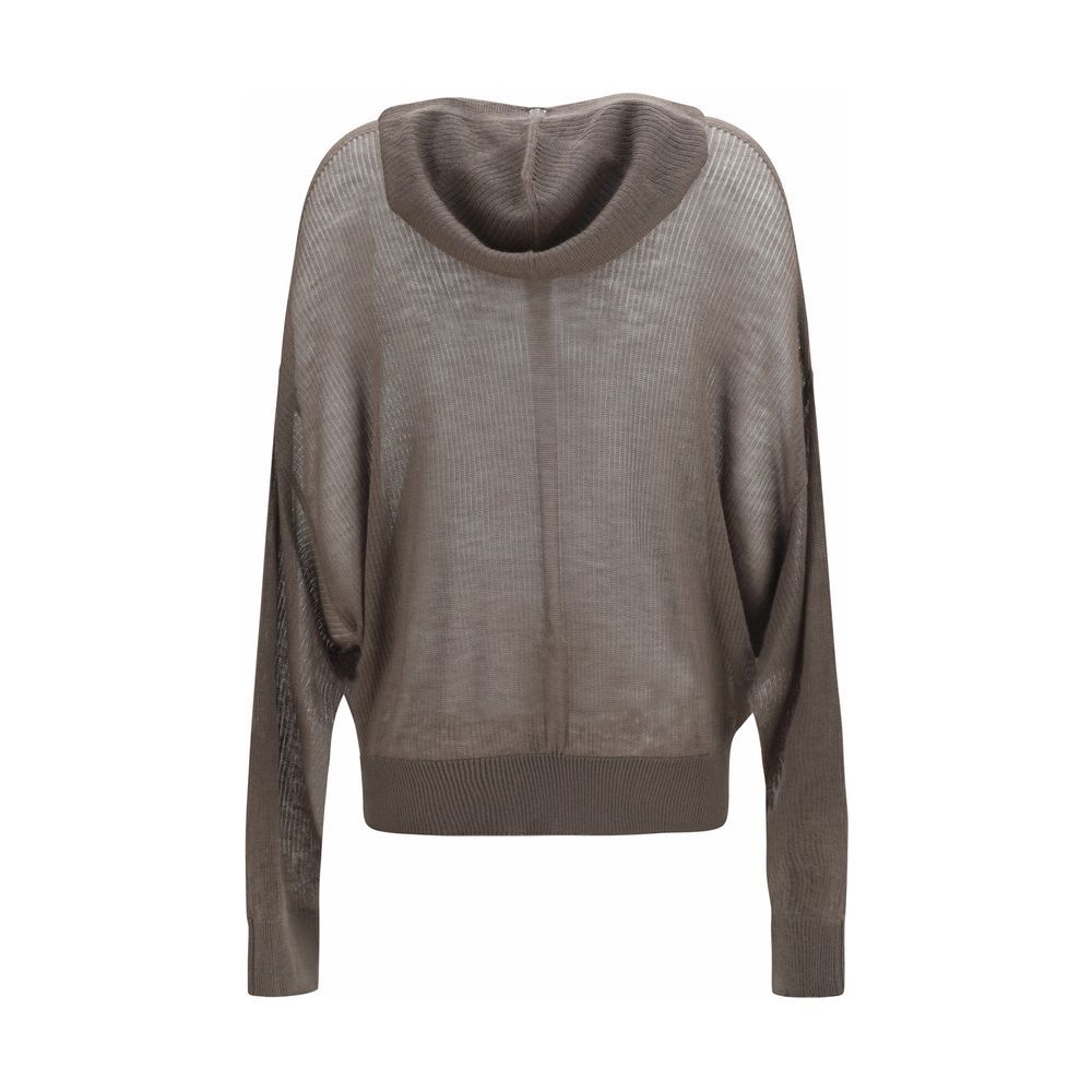 Rick Owens Grauer Kaschmir-Kapuzenpullover