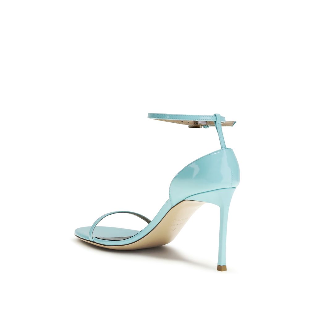 Tom Ford Sandale mit Stiletto-Absatz aus blauem Kalbsleder Bos Taurus