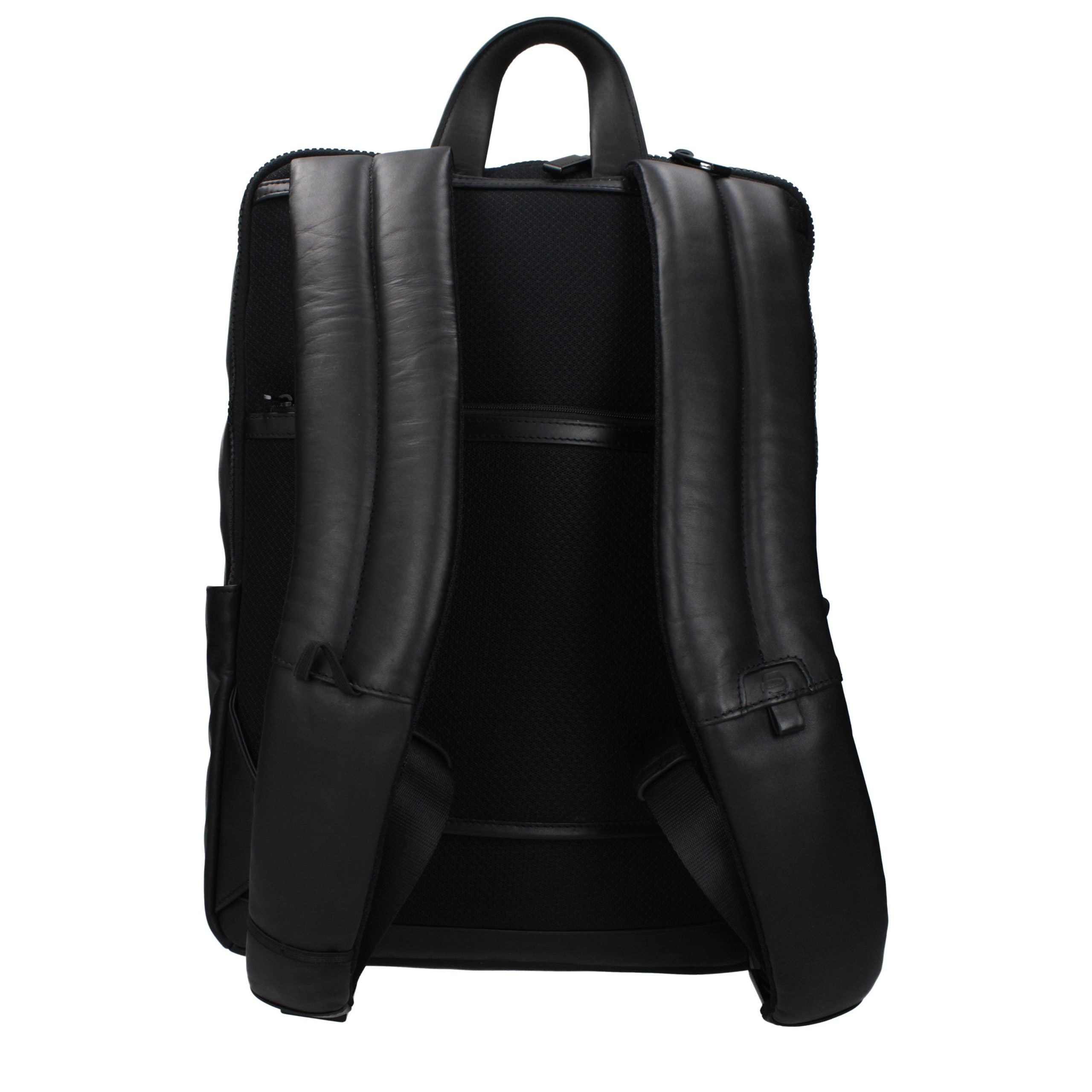 Piquadro Schwarzer Lederrucksack