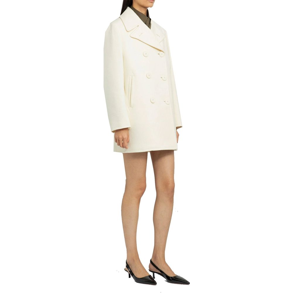 Prada Weißer Wollmantel