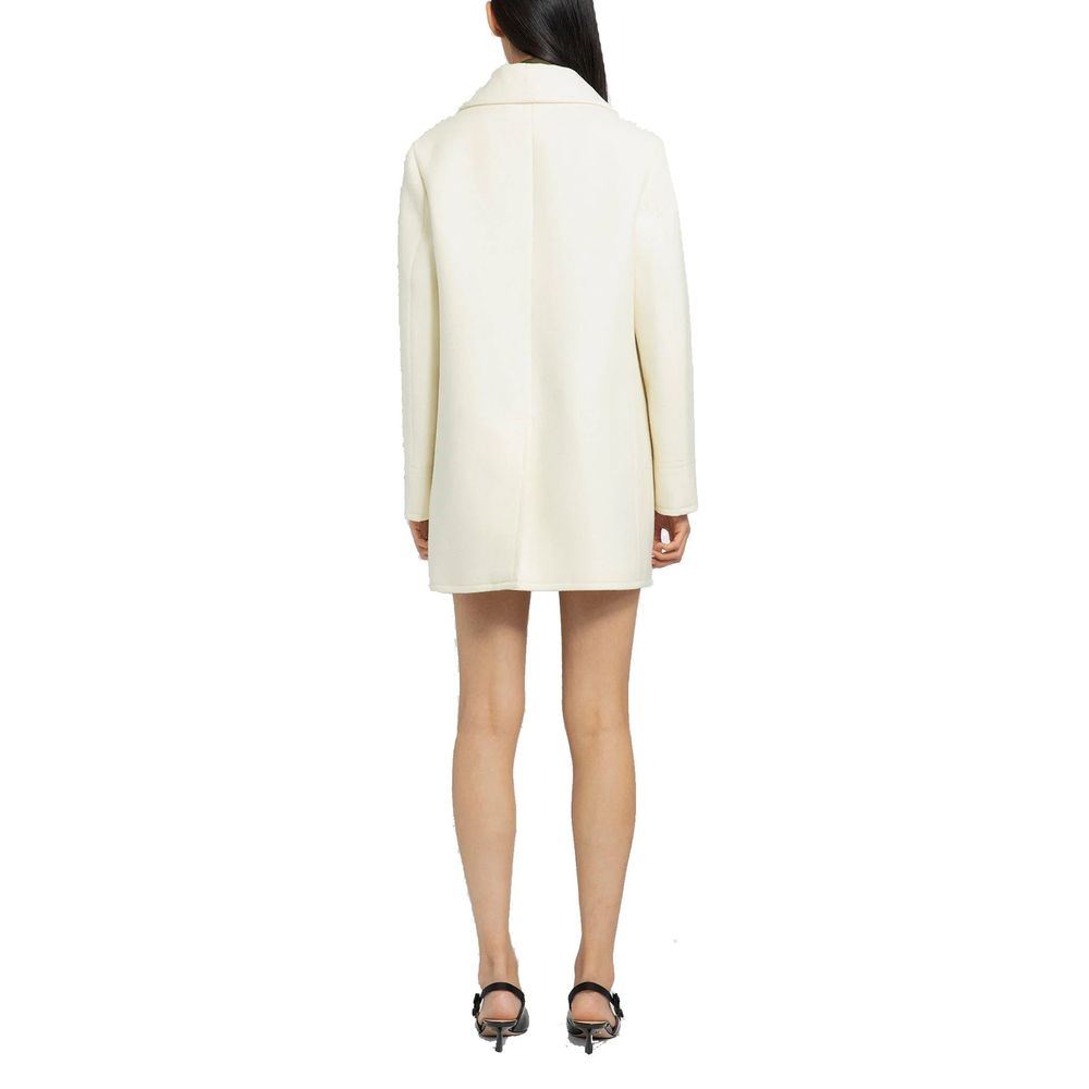 Prada Weißer Wollmantel