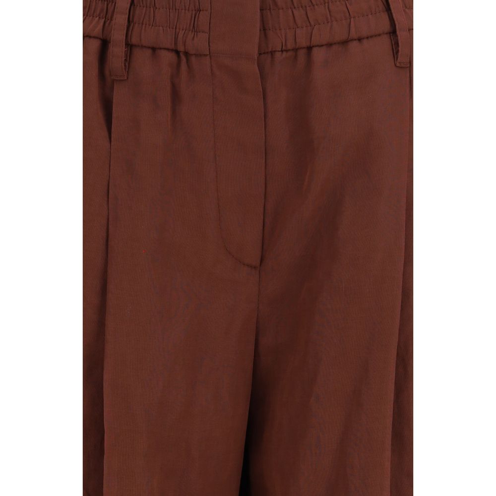 Brunello Cucinelli Braune Baumwollhose für die Freizeit