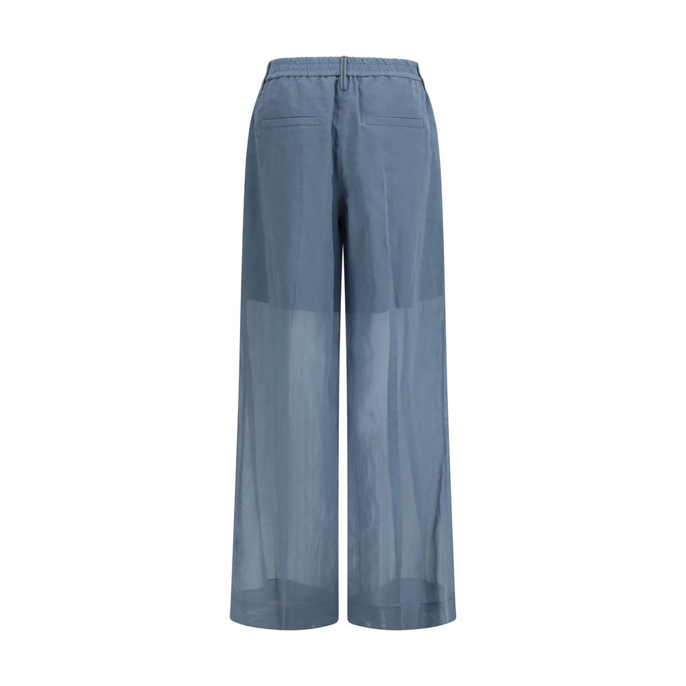 Brunello Cucinelli Blaue Baumwoll-Freizeithose