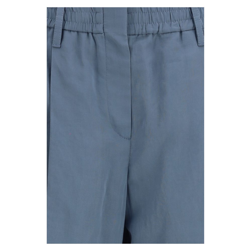 Brunello Cucinelli Blaue Baumwoll-Freizeithose