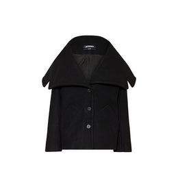 Jacquemus Schwarzer Wollmantel aus reiner Schurwolle
