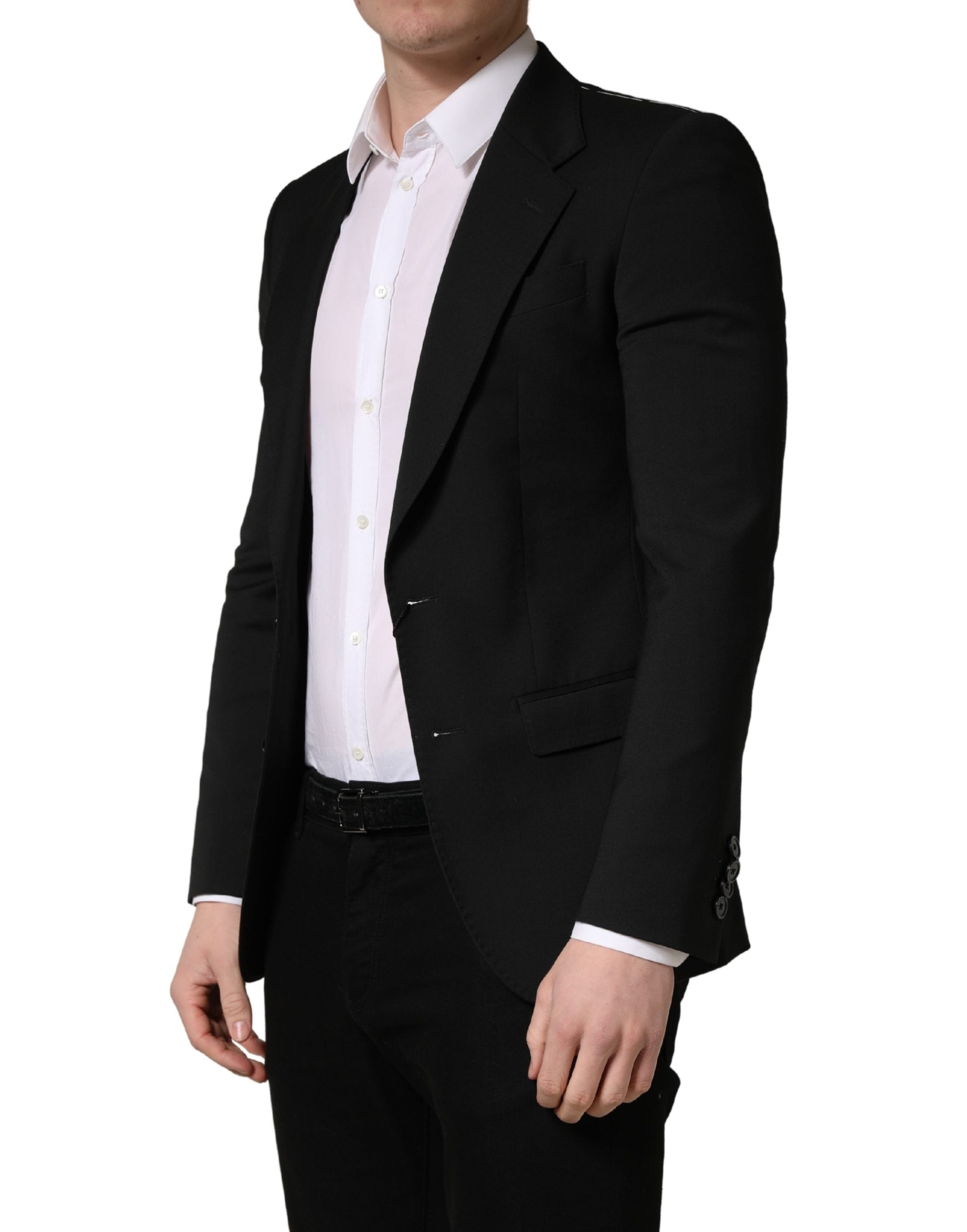 Dolce & Gabbana Schwarze Polyester-Sakko für Herren mit 2 Knöpfen