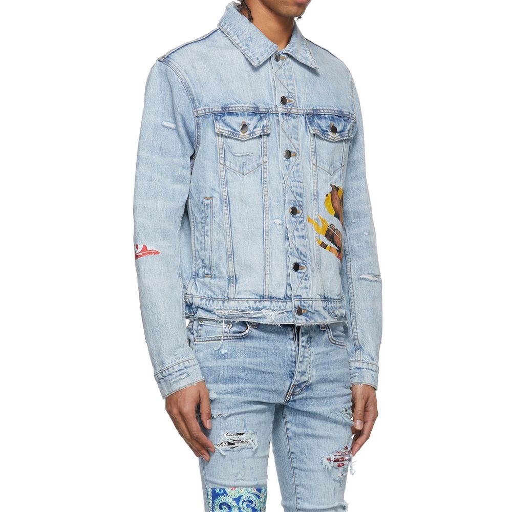 Amiri Blaue Jeansjacke aus Baumwolle