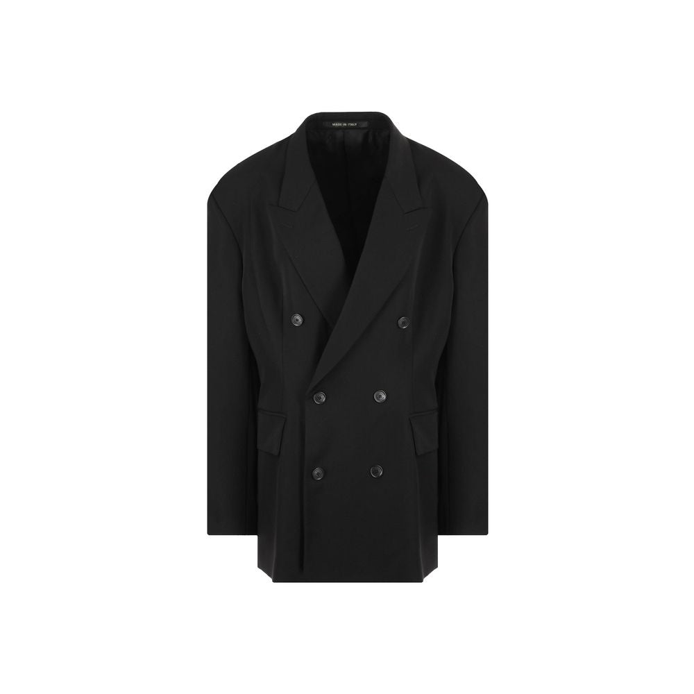 Balenciaga Schwarzer Wollmantel