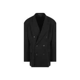 Balenciaga Schwarzer Wollmantel