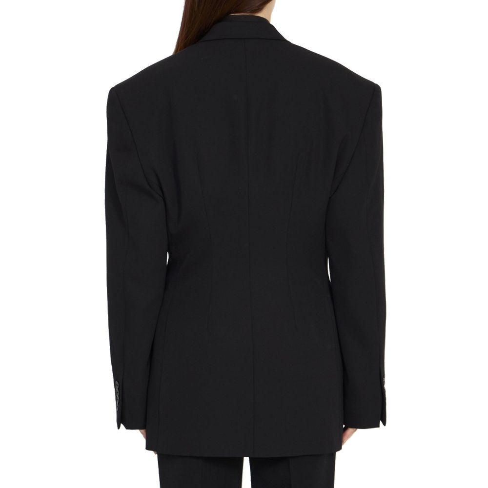 Balenciaga Schwarzer Wollmantel