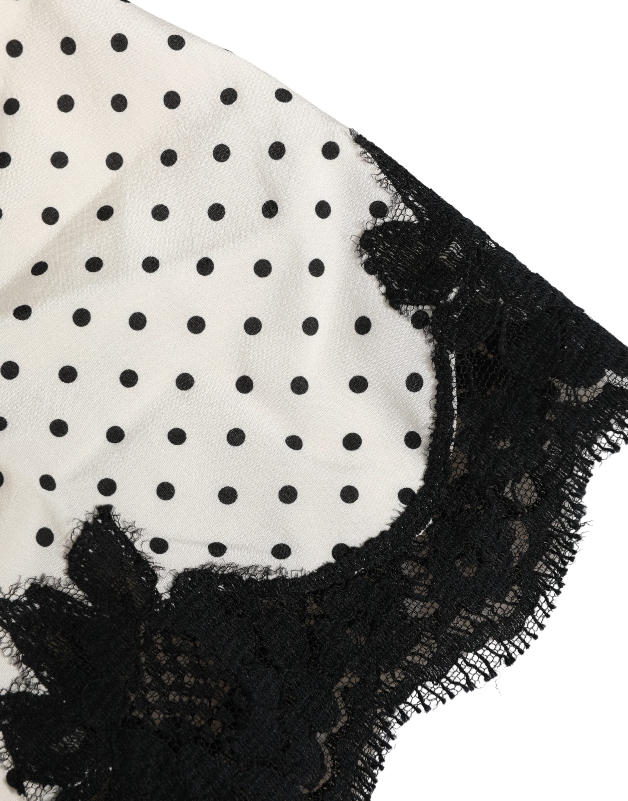 Dolce & Gabbana Weiße Spitzen-Camisole mit Tupfenmuster