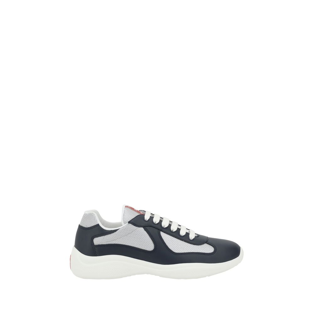 Prada Blaue Kalbsleder Bos Taurus Athletic Sneaker