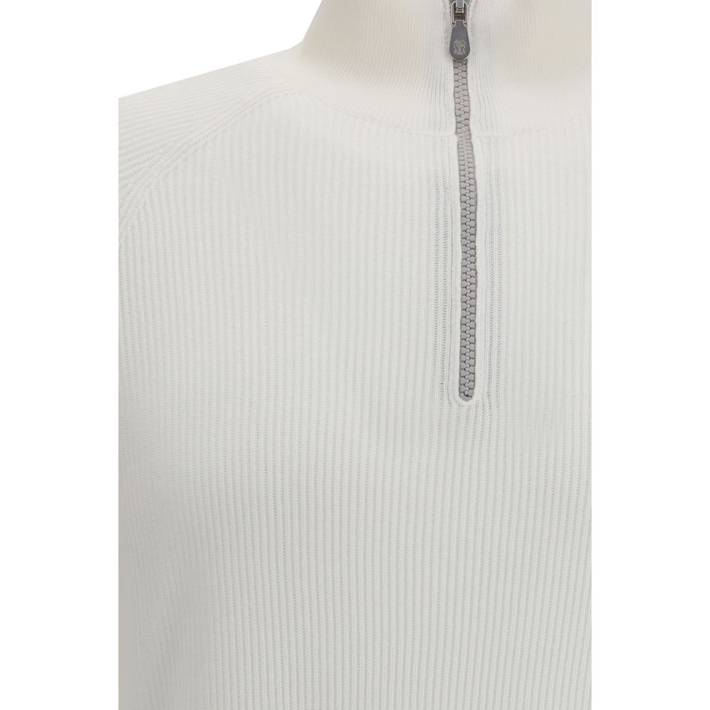 Brunello Cucinelli Weißes Baumwoll-Sweatshirt