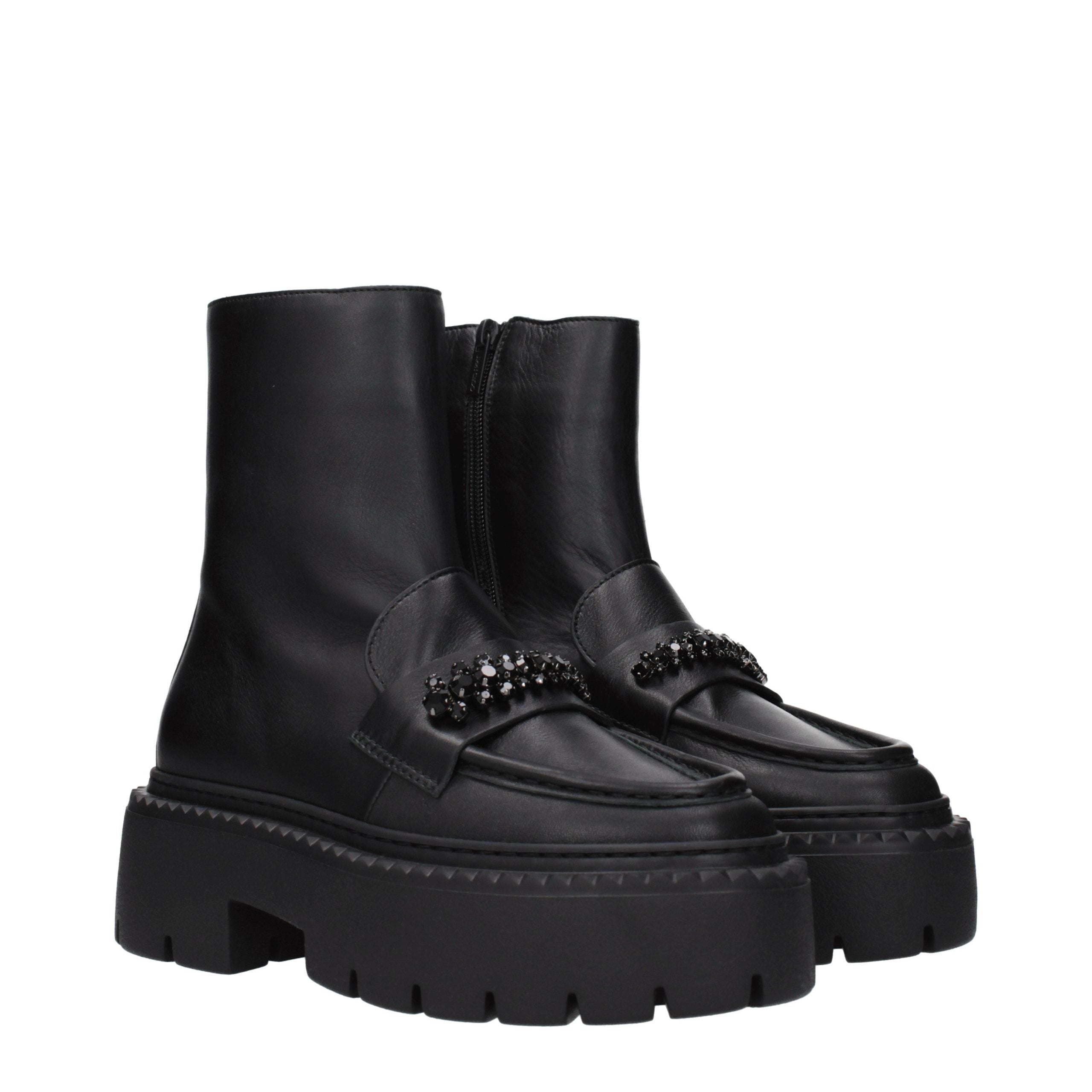 Jimmy Choo Schwarze Leder-Stiefeletten