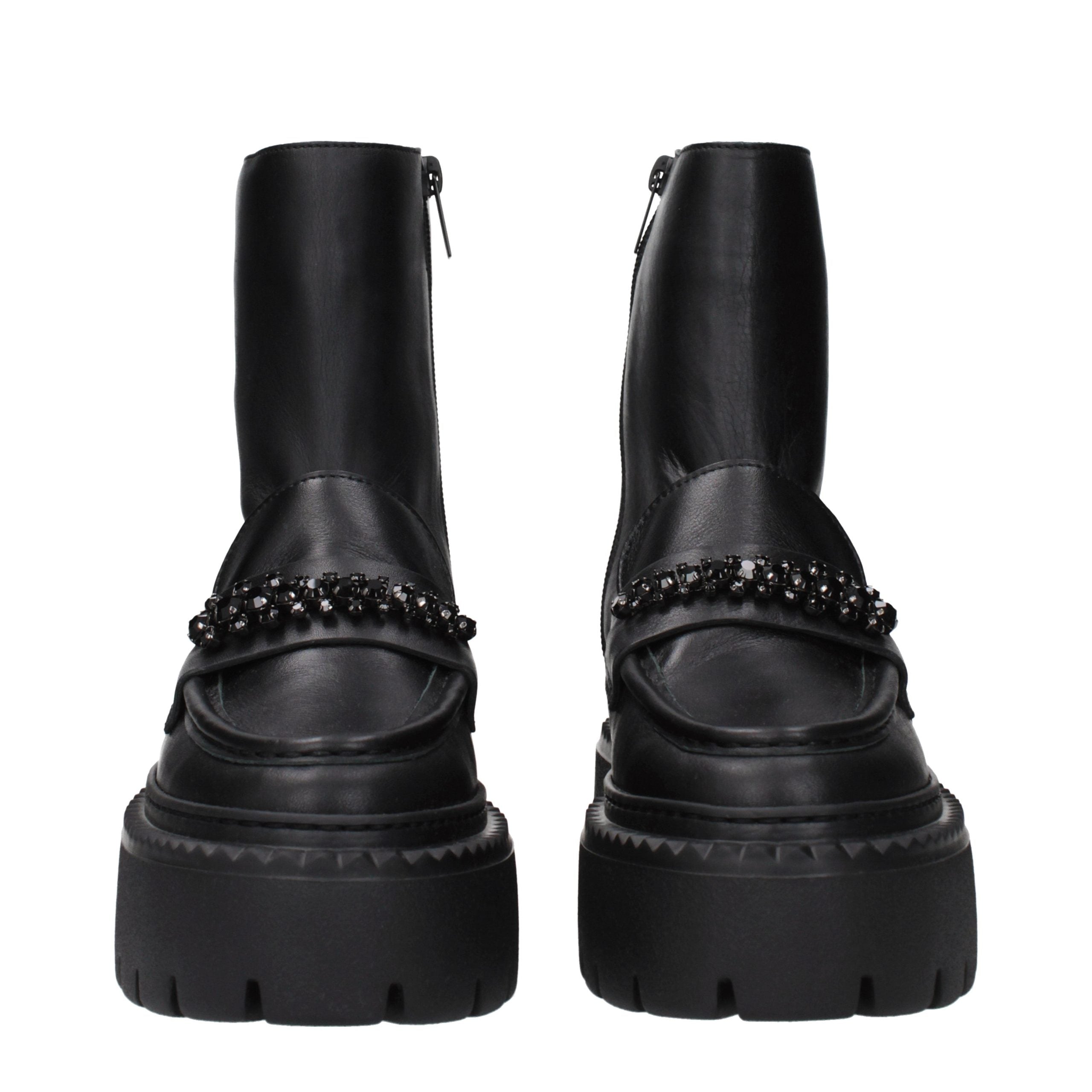 Jimmy Choo Schwarze Leder-Stiefeletten