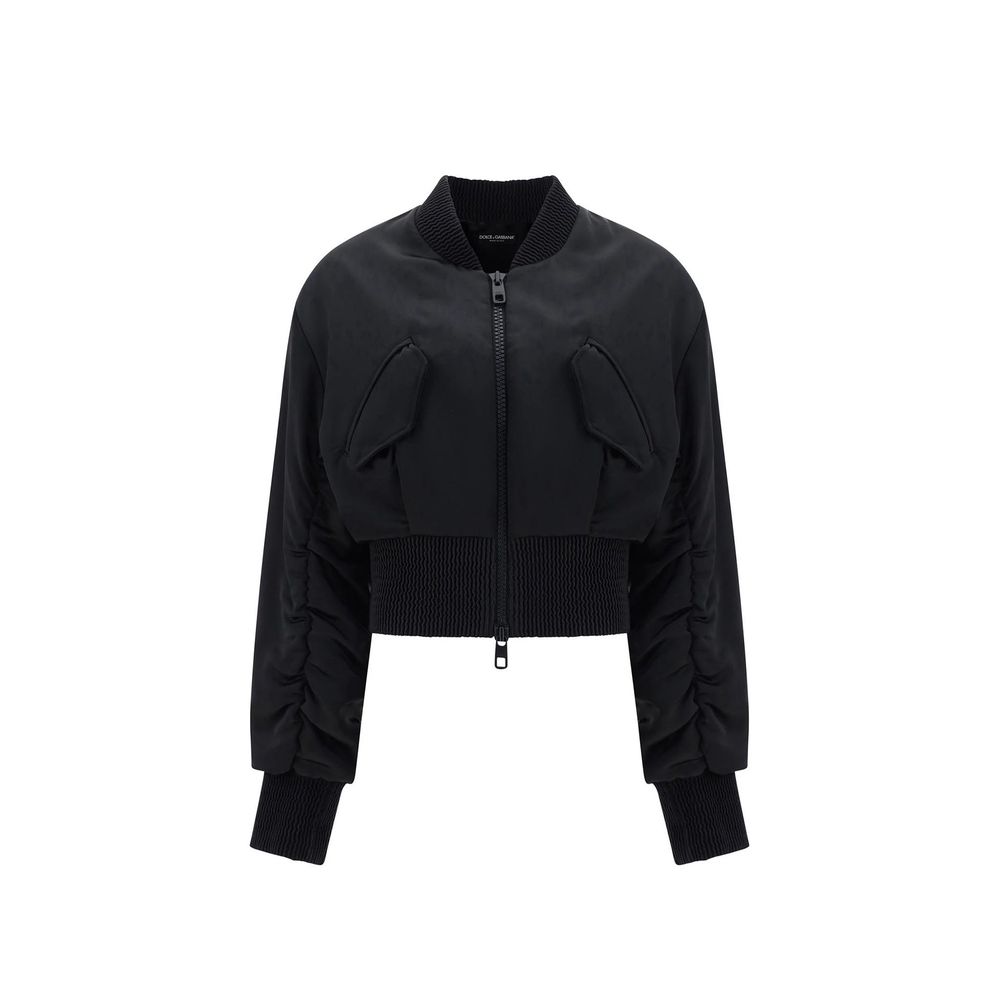 Dolce & Gabbana Schwarzer Bomber aus Acetat