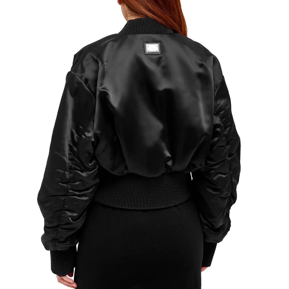 Dolce & Gabbana Schwarzer Bomber aus Acetat