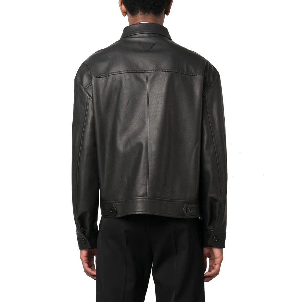 Prada Schwarze Lederjacke