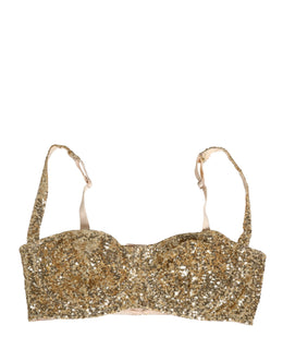 Dolce & Gabbana Gold Pailletten BH mit Bügel und leichter Polsterung