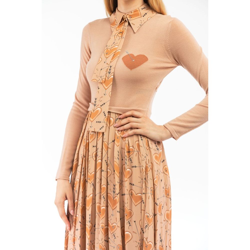 Elisabetta Franchi Beige Wollkleid Lässig
