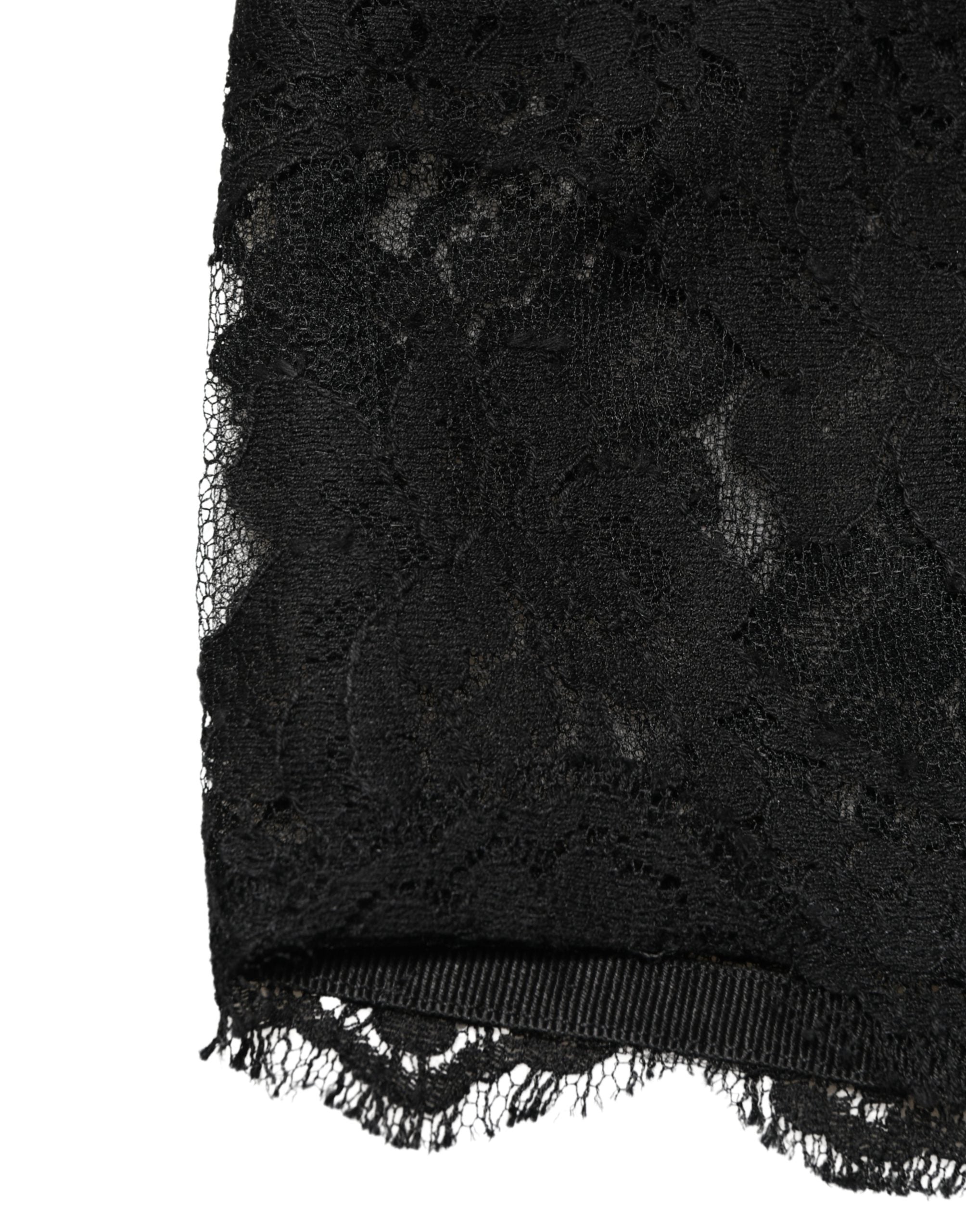 Dolce & Gabbana Schwarzer Spitzen-Bandeau-BH Tube Top Unterwäsche