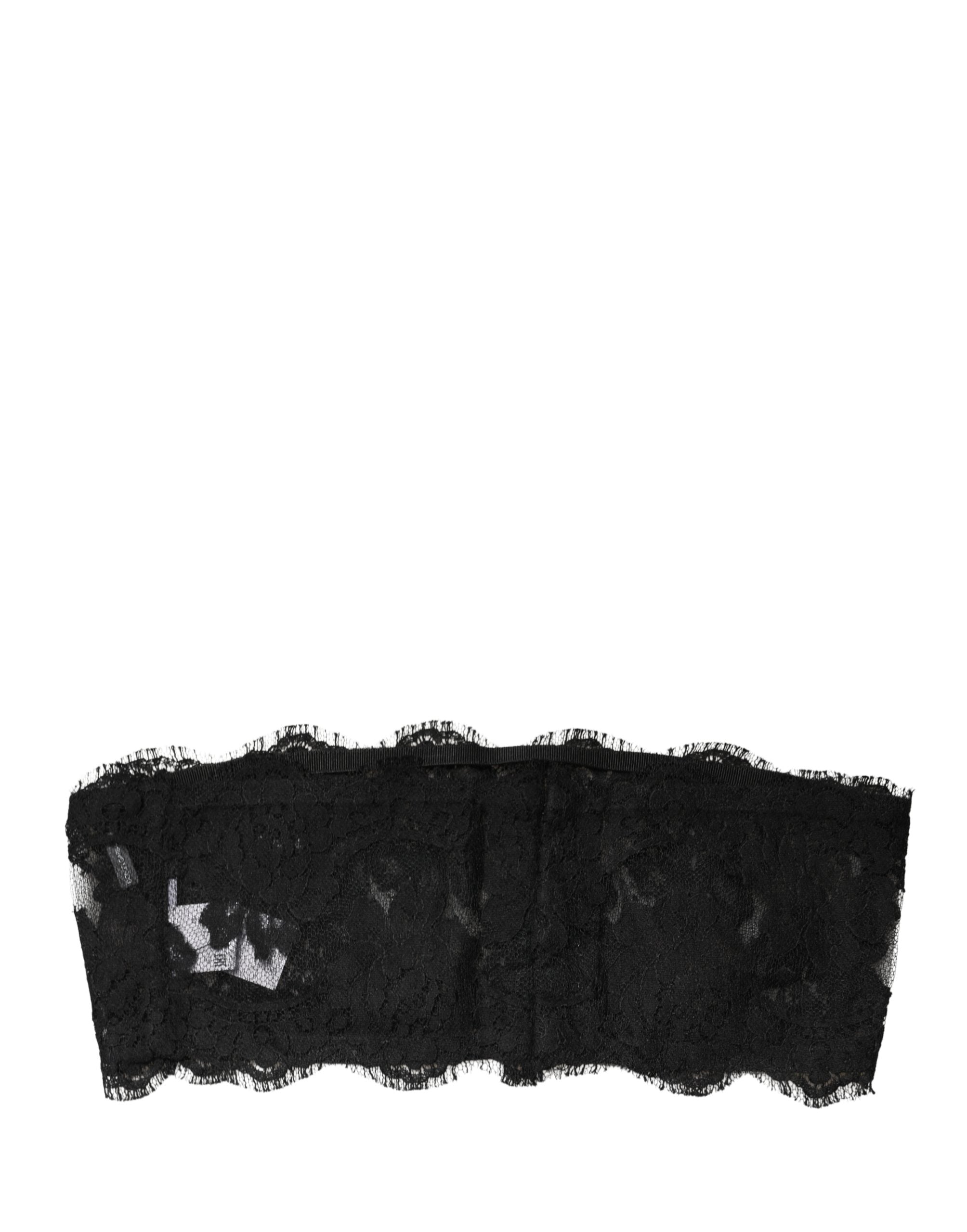 Dolce & Gabbana Schwarzer Spitzen-Bandeau-BH Tube Top Unterwäsche