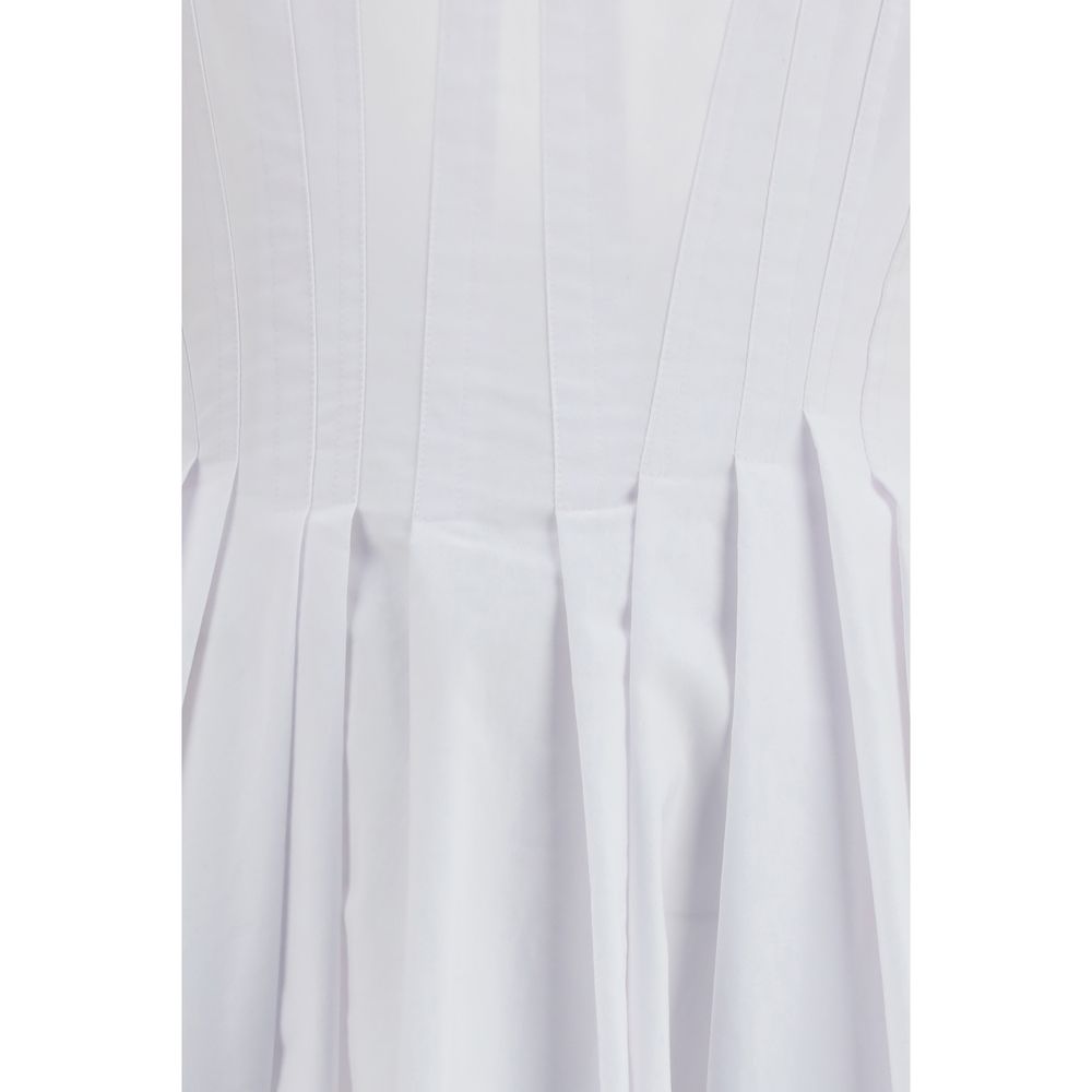 Max Mara Weißes Baumwoll-Freizeitkleid