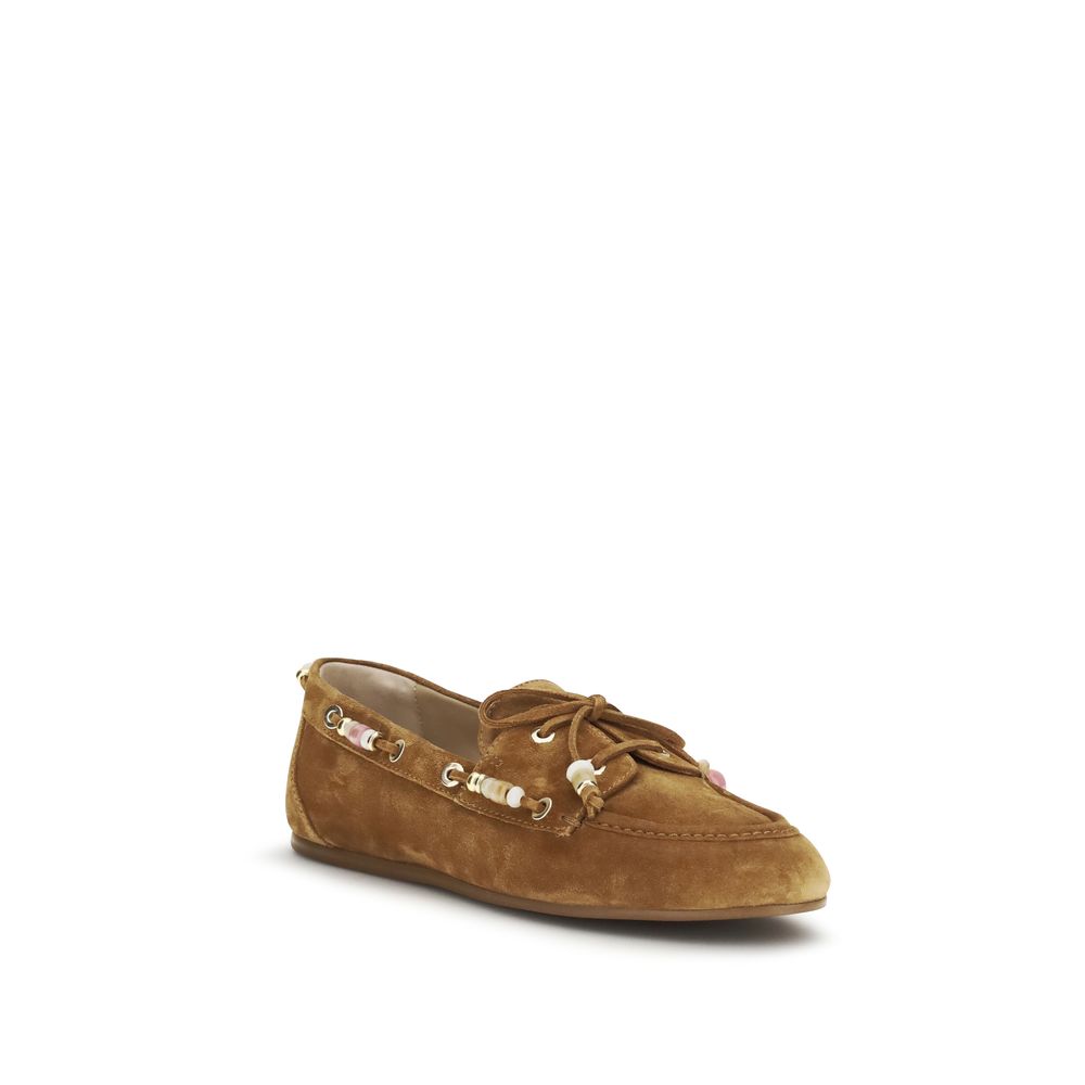 Stuart Weitzman Braune Kalbsleder Bos Taurus Loafer zum Hineinschlüpfen
