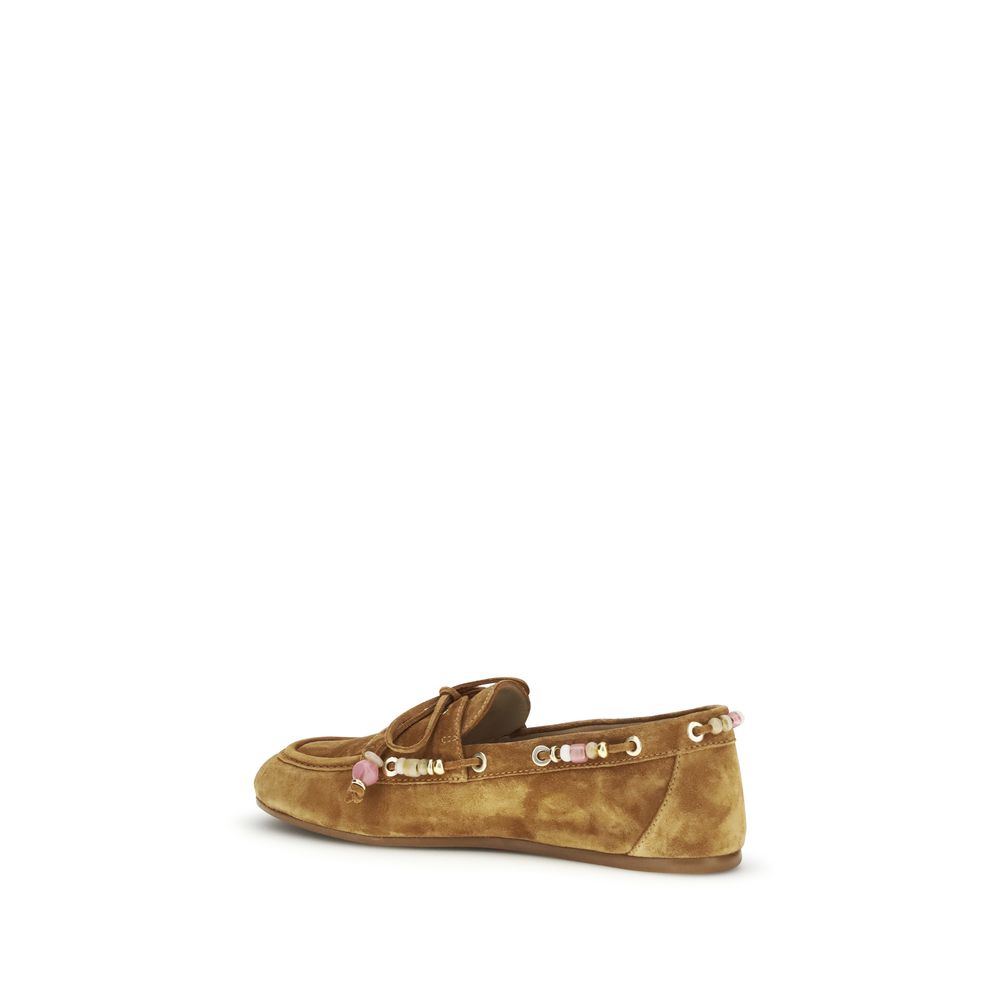 Stuart Weitzman Braune Kalbsleder Bos Taurus Loafer zum Hineinschlüpfen
