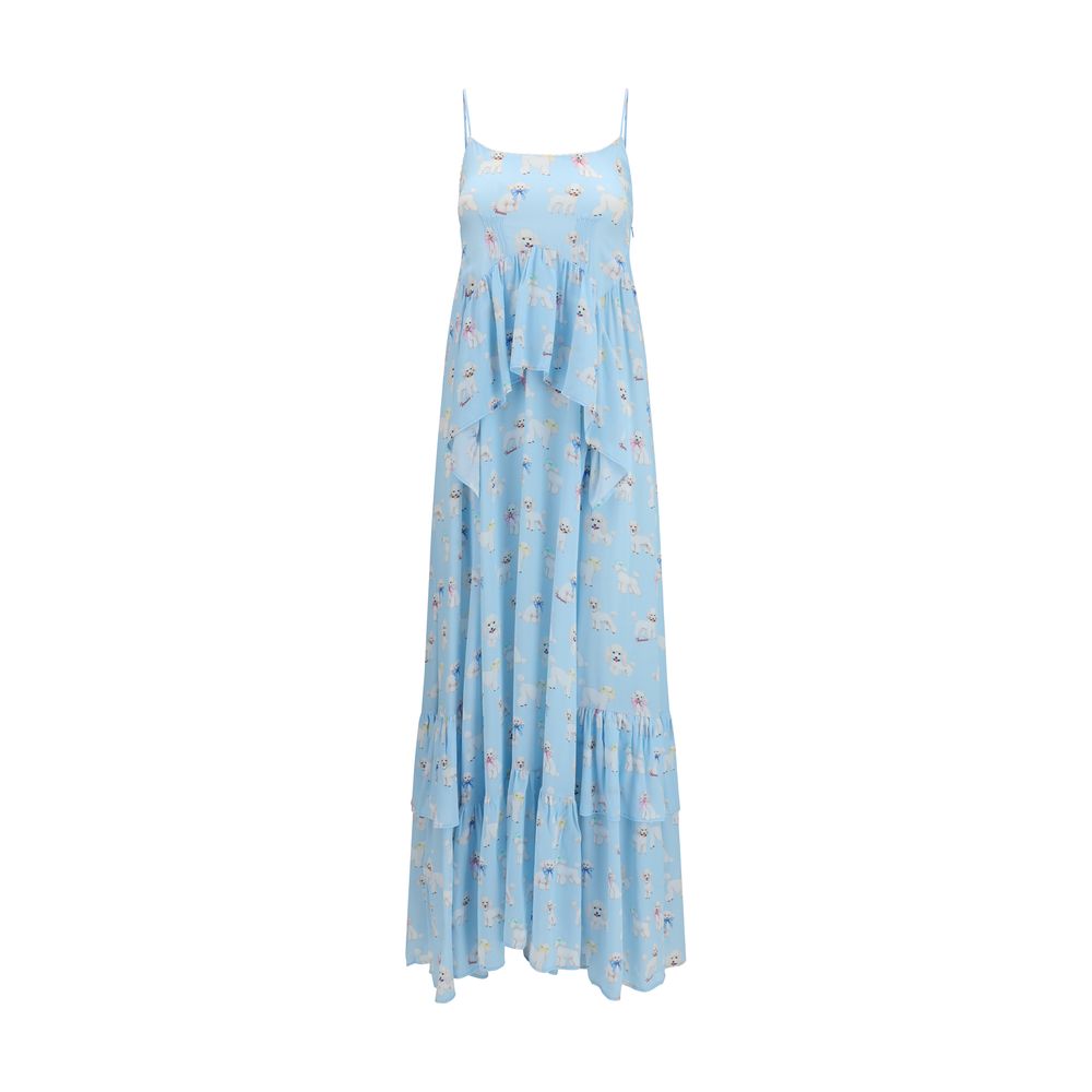 Fiorucci Blaues Viskose-Maxikleid