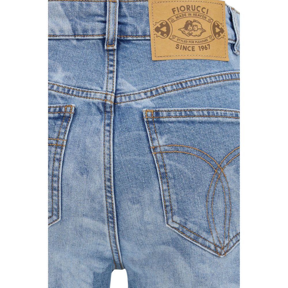 Fiorucci Blaue Baumwoll-Jeans mit ausgestelltem Bein
