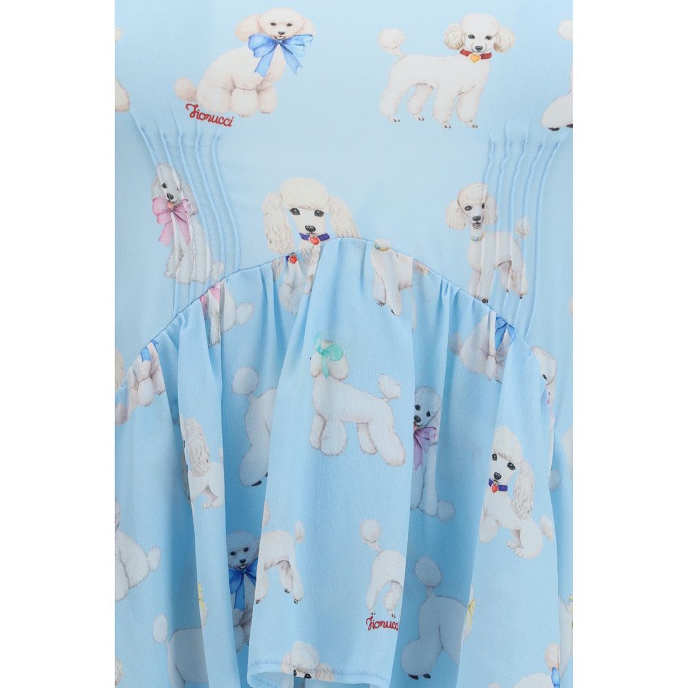 Fiorucci Blaues Viskose-Maxikleid