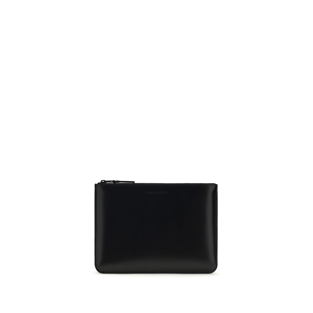 Comme Des Garçons Schwarzes Kalbsleder Bos Taurus Portemonnaie