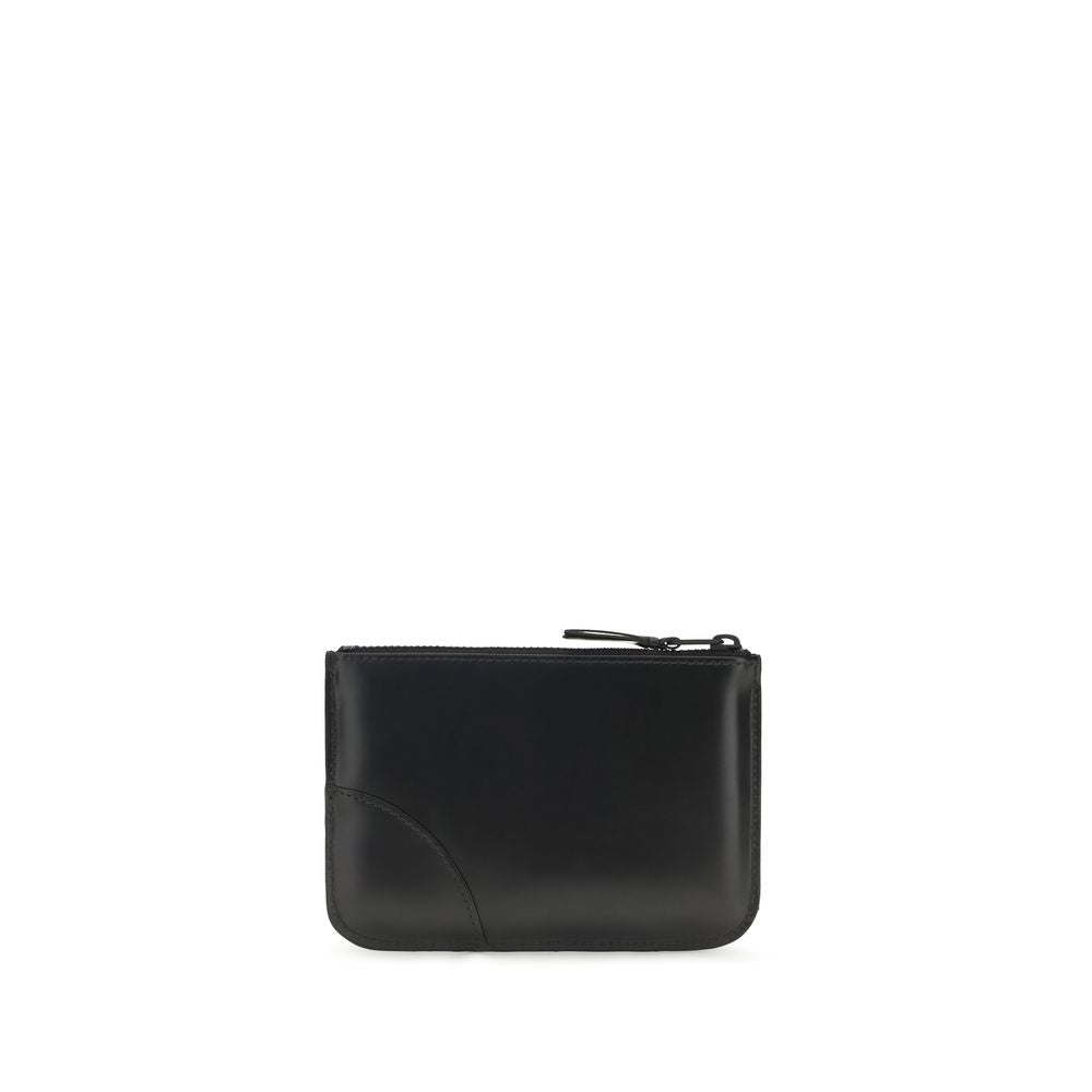 Comme Des Garçons Schwarzes Kalbsleder Bos Taurus Portemonnaie