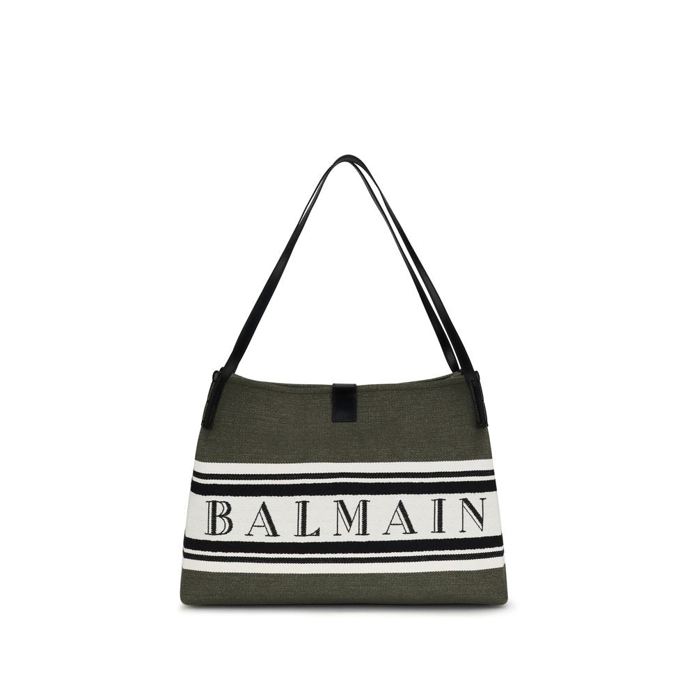Balmain Schwarze Baumwoll-Umhängetasche