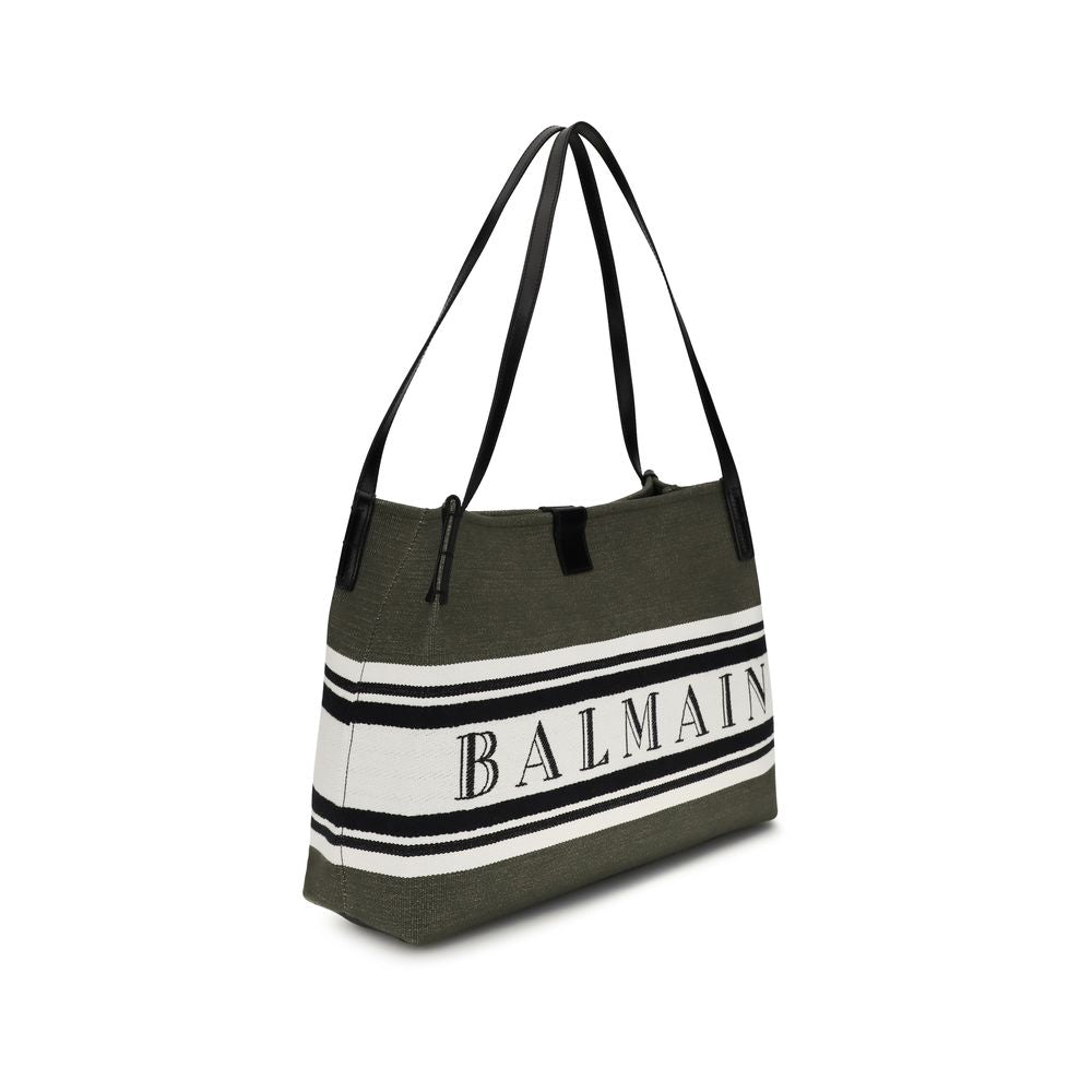 Balmain Schwarze Baumwoll-Umhängetasche