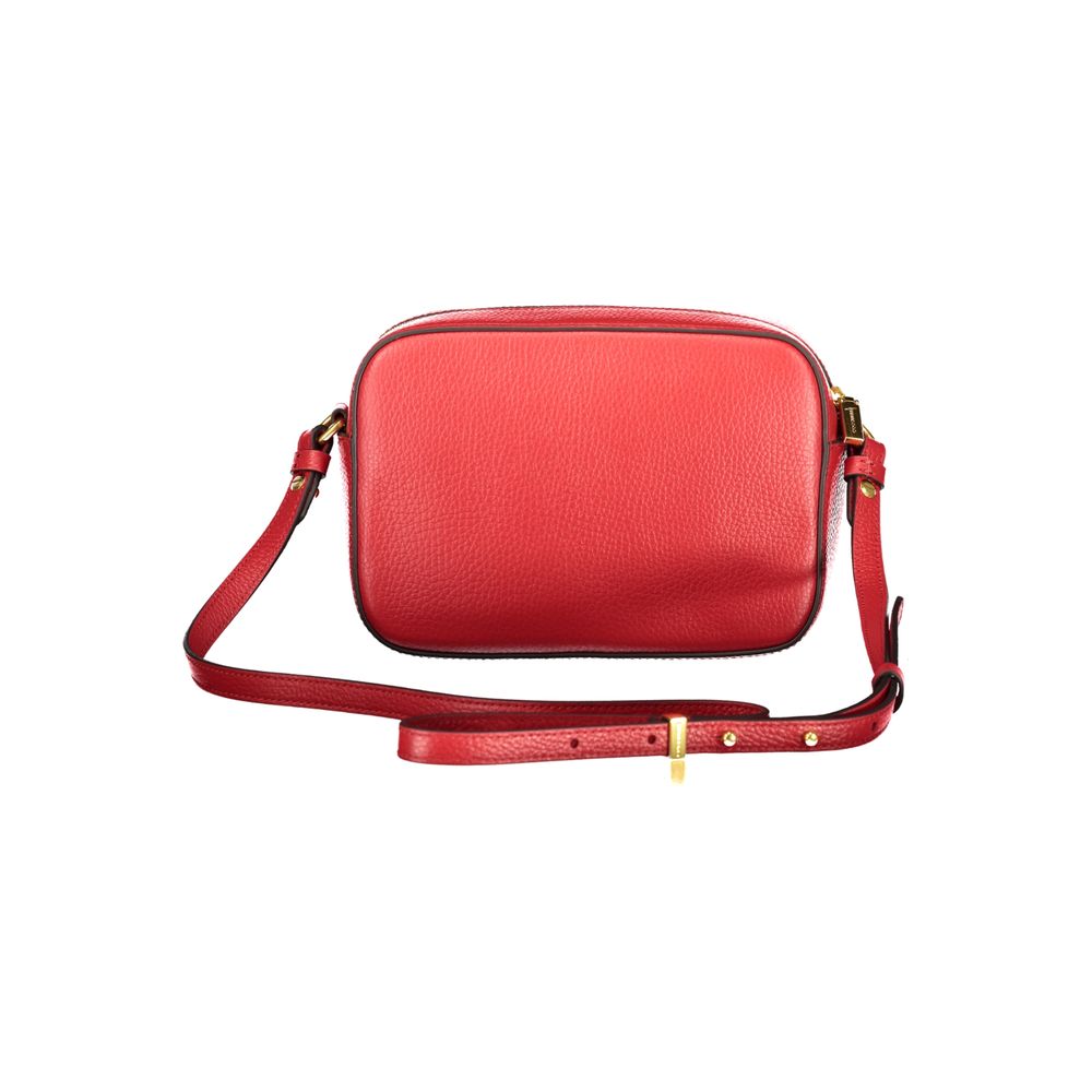 Coccinelle Damen-Tasche aus Rosso-Leder mit verstellbarem Riemen und Taschen