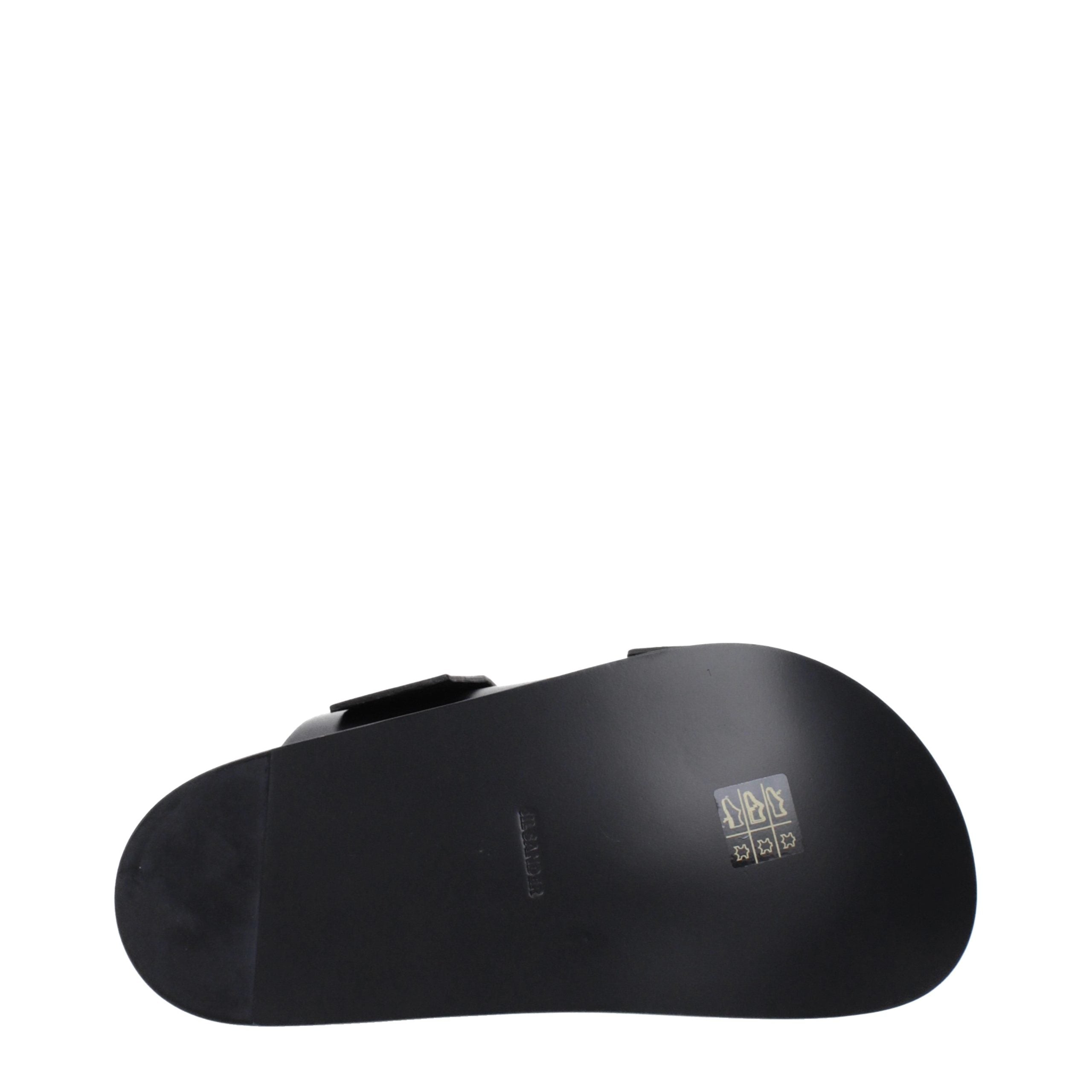 Jil Sander Schwarze Leder-Slipper