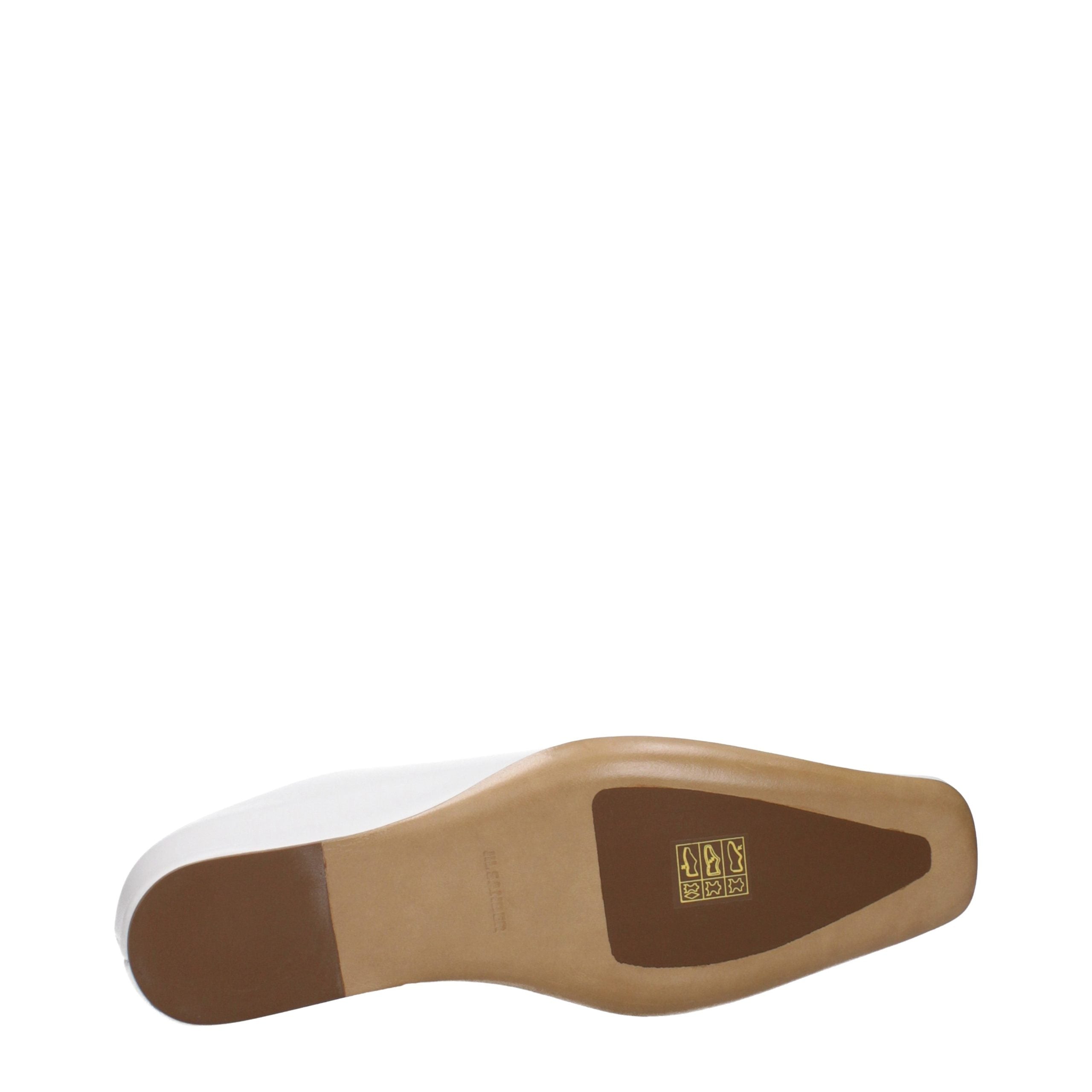 Jil Sander Weiße Leder-Pantoffeln