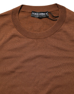 Dolce & Gabbana Brauner Kaschmir-Pullover mit Rundhalsausschnitt für Herren
